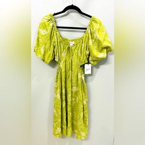 Japan Green floral 100% cotton dress Suze M